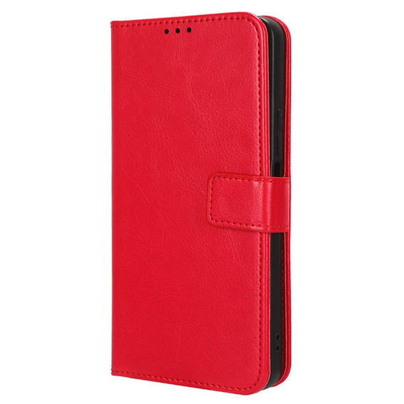 Etui z klapką do Samsung Galaxy S23 FE, Crazy Horse Wallet, czerwone