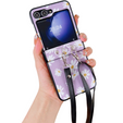 Etui do Samsung Galaxy Z Flip7 FE / Z Flip6, z paskiem na ramię, fioletowe