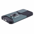 Etui pancerne do Samsung Galaxy S23 FE, Camera Slide Card Slot, zielone + szkło 9H