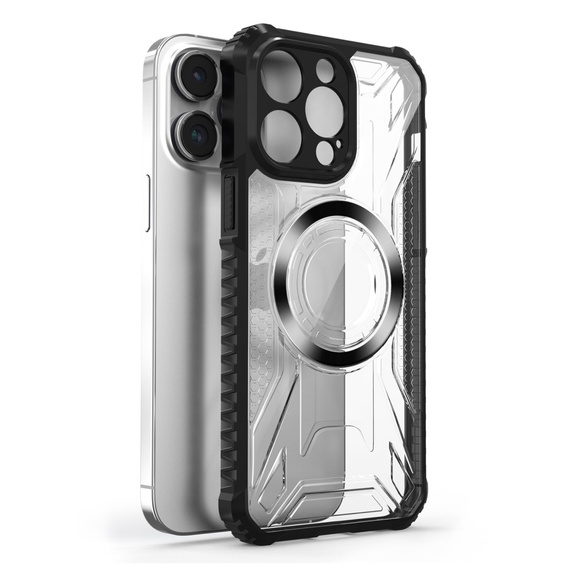 Etui Dropproof do MagSafe do iPhone 15 Pro Max, czarne / przezroczyste