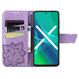 Etui z klapką do Motorola Edge 40 Neo, Butterfly, fioletowe