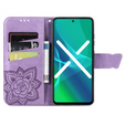 Zestaw Etui z klapką do Samsung Galaxy M33, Motyl, Fioletowe + szkło