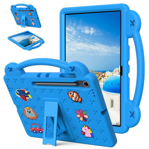 Etui dla dzieci Samsung Galaxy Tab S10 FE+, Pianka EVA, z Podstawką i Uchwytem – Niebieskie