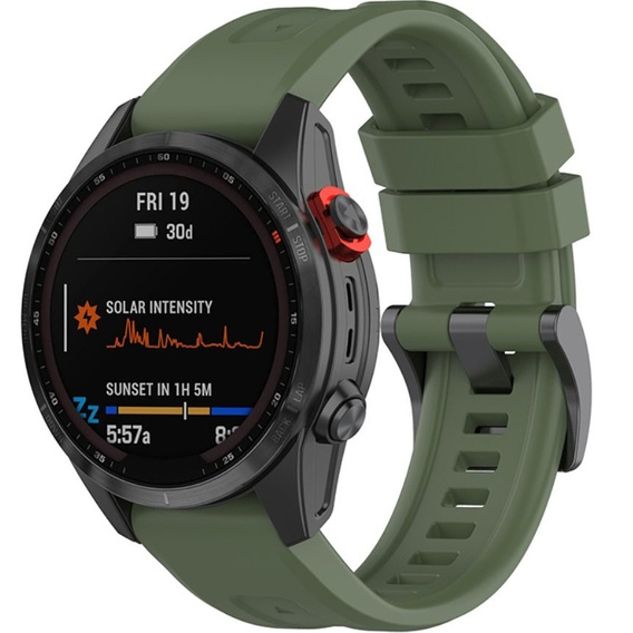 Pasek Silikonowy QuickFit 20mm do Garmin Fenix 5S/6S/7S/ 8 43mm, Ciemnozielony
