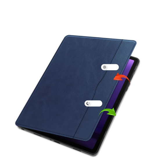Etui do Samsung Galaxy Tab S10 Lite / S10 FE / S9 FE, Business Card and Pen Slot, niebieskie