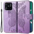 Etui z klapką do Xiaomi Redmi 10C, Butterfly, jasnofioletowe