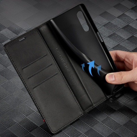 Etui z klapką do Samsung Galaxy A36 5G, Carbon LC.IMEEKE, czarne