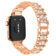 Bransoleta z Diamentami do Huawei Watch Fit 4 / 4 Pro / 3, Różowa rose gold