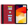 Etui z klapką i kieszonkami na karty do Xiaomi Redmi Pad 2 - Czerwone