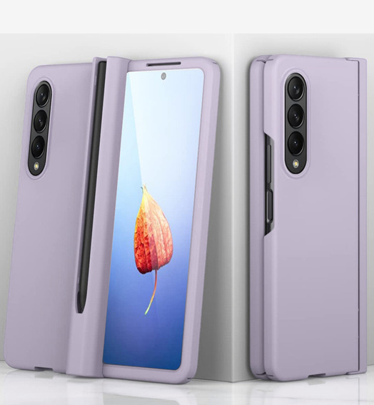 Etui ze szkłem do Samsung Galaxy Z Fold 4 5G, Rubberized Case,Purple
