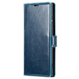 Etui z klapką do Samsung Galaxy S23 Ultra, ERBORD Waxy Wallet, niebieskie