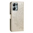 Etui z klapką do Xiaomi Redmi Note 13 Pro 4G / Redmi Note 14S / Poco M6 Pro 4G, Mandala Flower, złote