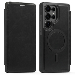 Skórzane etui do Samsung Galaxy S25 Ultra z MagSafe i blokadą RFID – Czarne