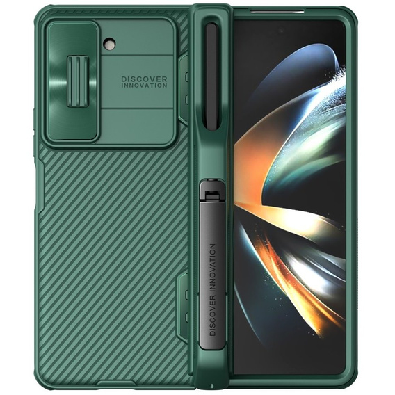 Etui NILLKIN do Samsung Galaxy Z Fold5 5G, CamShield Pro Pen Slot, Z podstawką, zielone