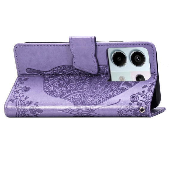 Etui z klapką do Xiaomi Redmi Note 13 Pro 5G, Butterfly, fioletowe