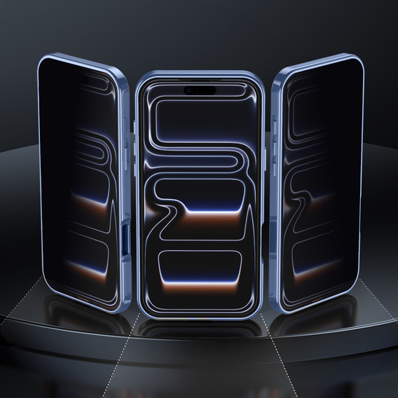 Etui do iPhone 17 Pro Max, ze szkłem prywatyzującym, do MagSafe – niebieskie