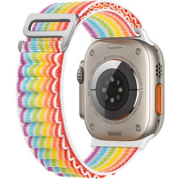 Pasek Nylonowy do Apple Watch 1/2/3/4/5/6/7/8/9/10/11/SE Ultra 1/2/3 42/44/45/46/49mm, Tęczowy