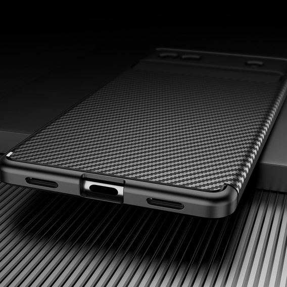 Etui do Google Pixel 6A, Carbon Gel, Czarny
