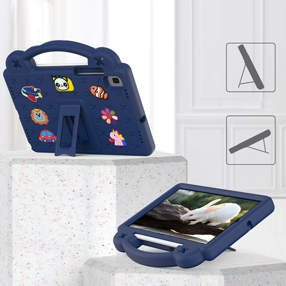 Etui do Samsung Galaxy Tab S6 Lite 10.4" 2020/2022/2024 / Tab A7 2020 T500 / T505 / Tab S6 T860/T865, Cute Patterns, z podstawką, Granatowe