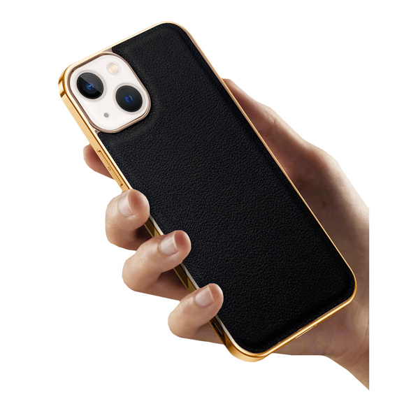 Etui do iPhone 13, Cowhide Leather, czarne