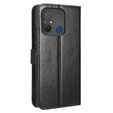 Etui z klapką do Xiaomi Redmi 12C, Crazy Horse Wallet, czarne