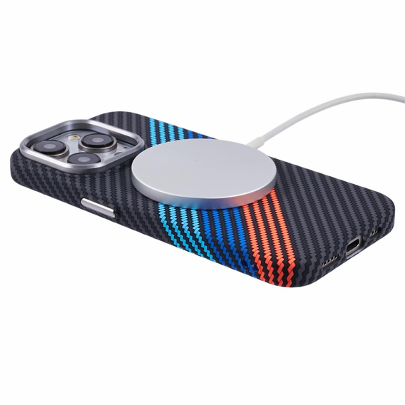 Etui do iPhone 14 Pro, Carbon Fiber MagSafe, granatowe