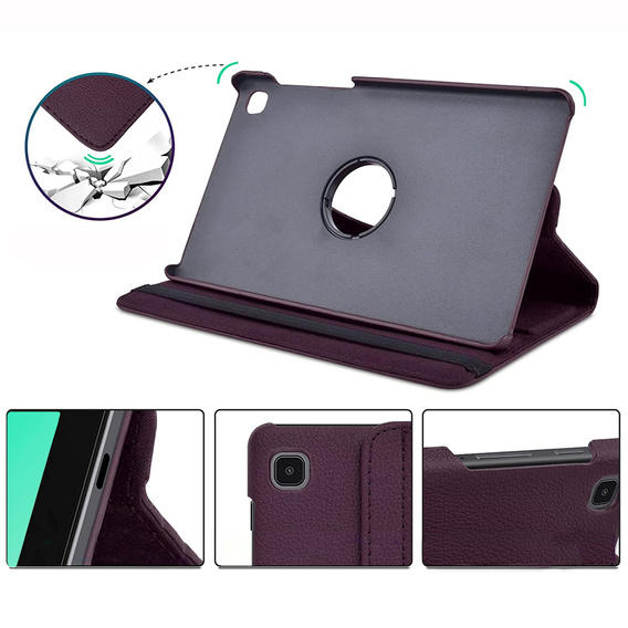 Etui do Samsung Galaxy Tab A7 Lite 8.7 T220 / T225, Obrotowe 360, Fioletowe