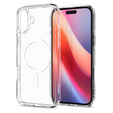 Etui z MagSafe Spigen do iPhone 16, Ultra Hybrid, przezroczyste / białe + Szkło Hartowane 9H
