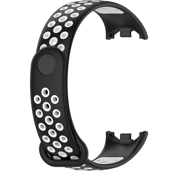 Pasek Silikonowy do Xiaomi Smart Band 10 / 9 / 8, Czarny / Biały