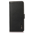Etui KHAZNEH RFID do Samsung Galaxy S23 Ultra, Litchi Texture, czarne