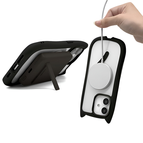 Etui do iPhone 11, do MagSafe, Cute Cat, czarne + Szkło na ekran