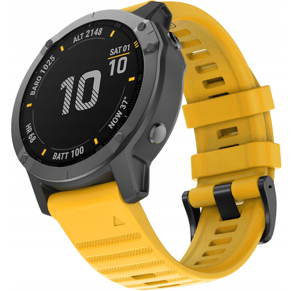 Pasek Silikonowy QuickFit do Garmin Fenix 26mm, Żółty