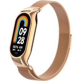 Pasek Bransoleta Milanese do Xiaomi Smart Band 10 / 9 / 8, Różowe złoto