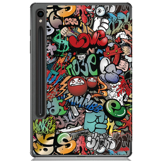 Etui do Samsung Galaxy Tab S9, Smartcase Hybrid z miejscem na rysik, graffiti