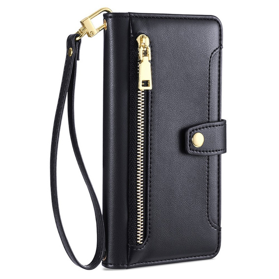 Etui z klapką do Samsung Galaxy A16 / A16 5G, Wallet Zipper Pocket, czarne