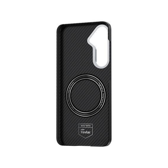 Etui BENKS Kevlar do Samsung Galaxy S25, Carbon Fiber 600D 0043, do MagSafe, czarne