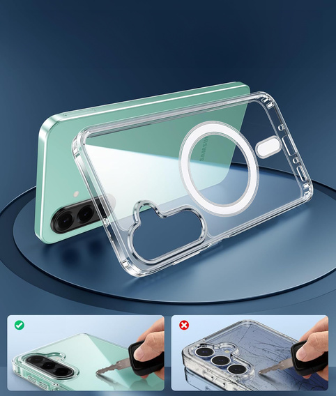 Etui do Samsung Galaxy A56 5G, Dropproof MagSafe, przezroczyste + Szkło hartowane 9H
