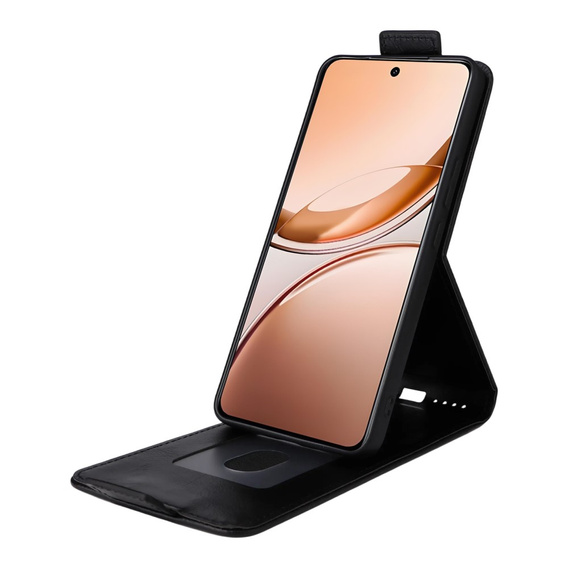 Etui do Vivo V50 Lite 4G / 5G z pionową klapką i kieszenią na kartę – czarne