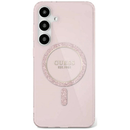 Etui GUESS do Samsung Galaxy S25, IML Glitter Circle, różowe