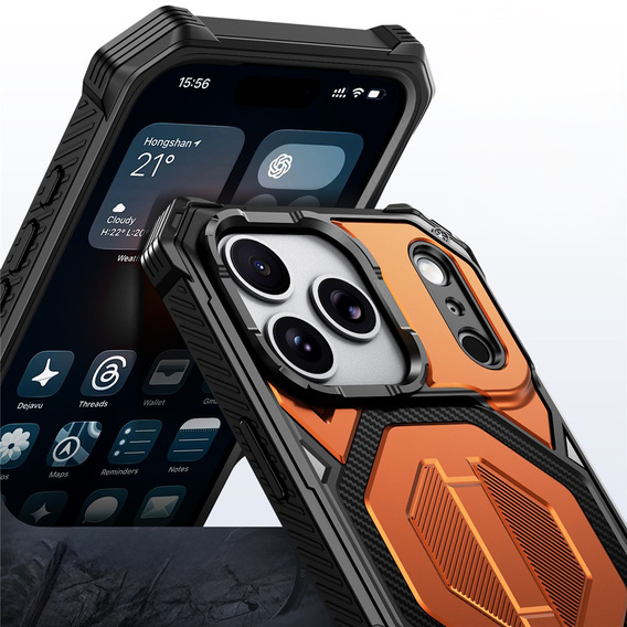 Etui ochronne do iPhone 17 Pro Max do MagSafe, z podstawką, pomarańczowe