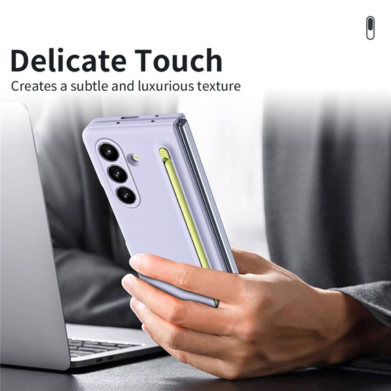 Etui ze szkłem i rysikiem do Samsung Galaxy Z Fold7 – fioletowe