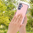Etui skórzane do Samsung Galaxy A05s, Obudowa Lychee leather Case, różowe