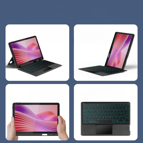 Etui z klawiaturą do Lenovo Tab 10.1 (2025), czarne