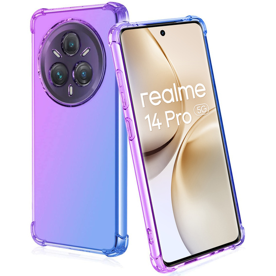 Etui Gradient Dropproof do Realme 14 Pro 5G, Fioletowe / niebieskie