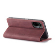 Etui CASEME do Xiaomi Redmi Note 10 / 10S, Leather Wallet Case, bordowe