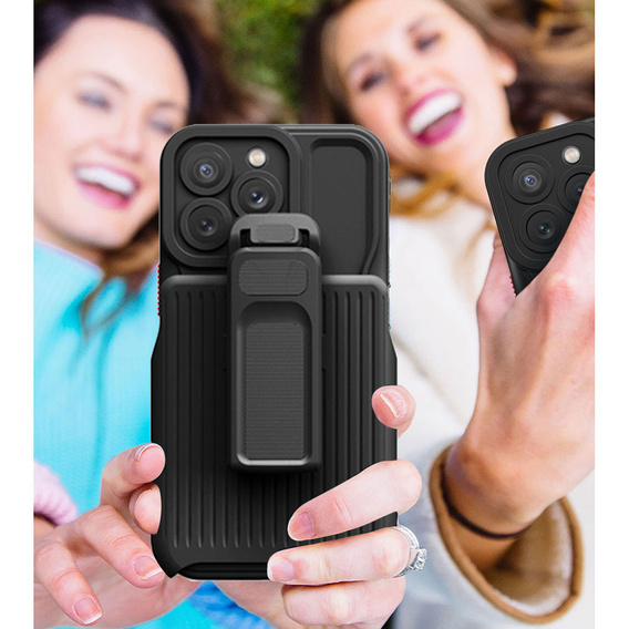 Pancerne Etui Belt Clip do iPhone 14 Pro, z klipsem, czarne