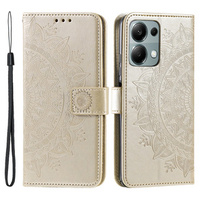 Etui z klapką do Xiaomi Redmi Note 13 Pro 4G, Mandala, złote