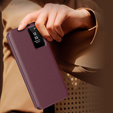 Etui z klapką do Samsung Galaxy S24 FE, Smart View Wallet, bordowe