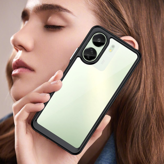 Etui do Xiaomi Redmi 13C / Poco C65, Fusion Hybrid, przezroczyste / czarne