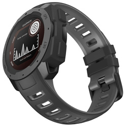 Pasek silikonowy dwukolorowy do Garmin Instinct – szaro-czarny
